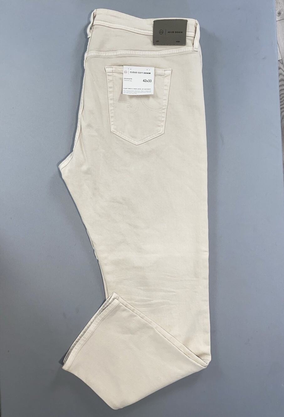 AG The Graduate Tailored Leg Cloud Soft Denim Stretch Jeans. Men's 42X33, NWT!